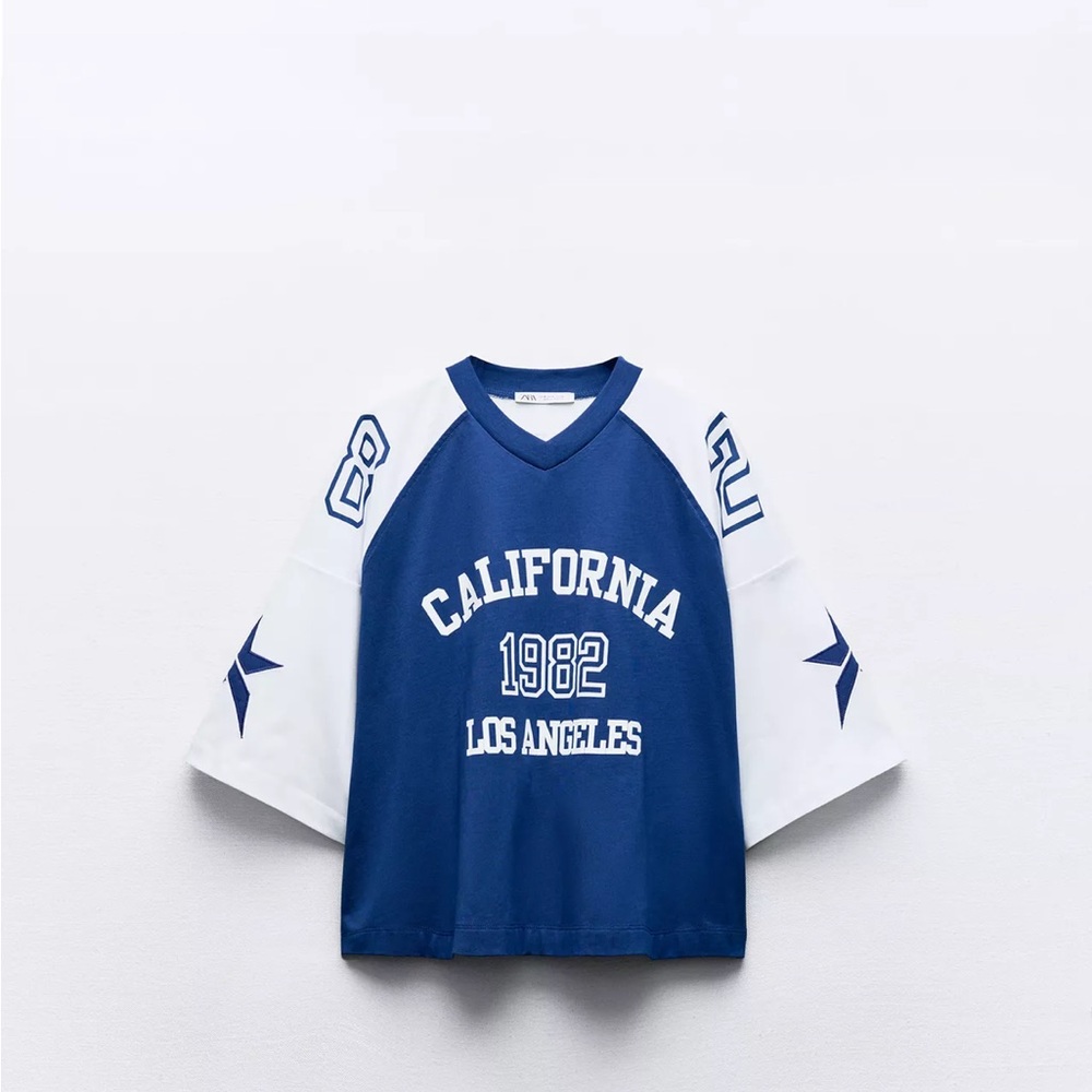 Zara Blue and White California 1982 Women's Jersey